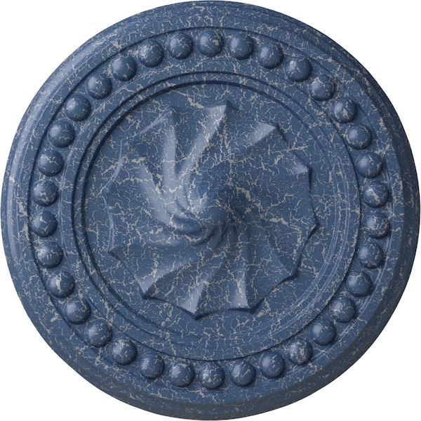Ekena Millwork Foster Shell Ceiling Medallion (Fits Canopies up to 9 5/8"), 15 3/4"OD x 2"P, Americana Crackle CM15FOAMC - main